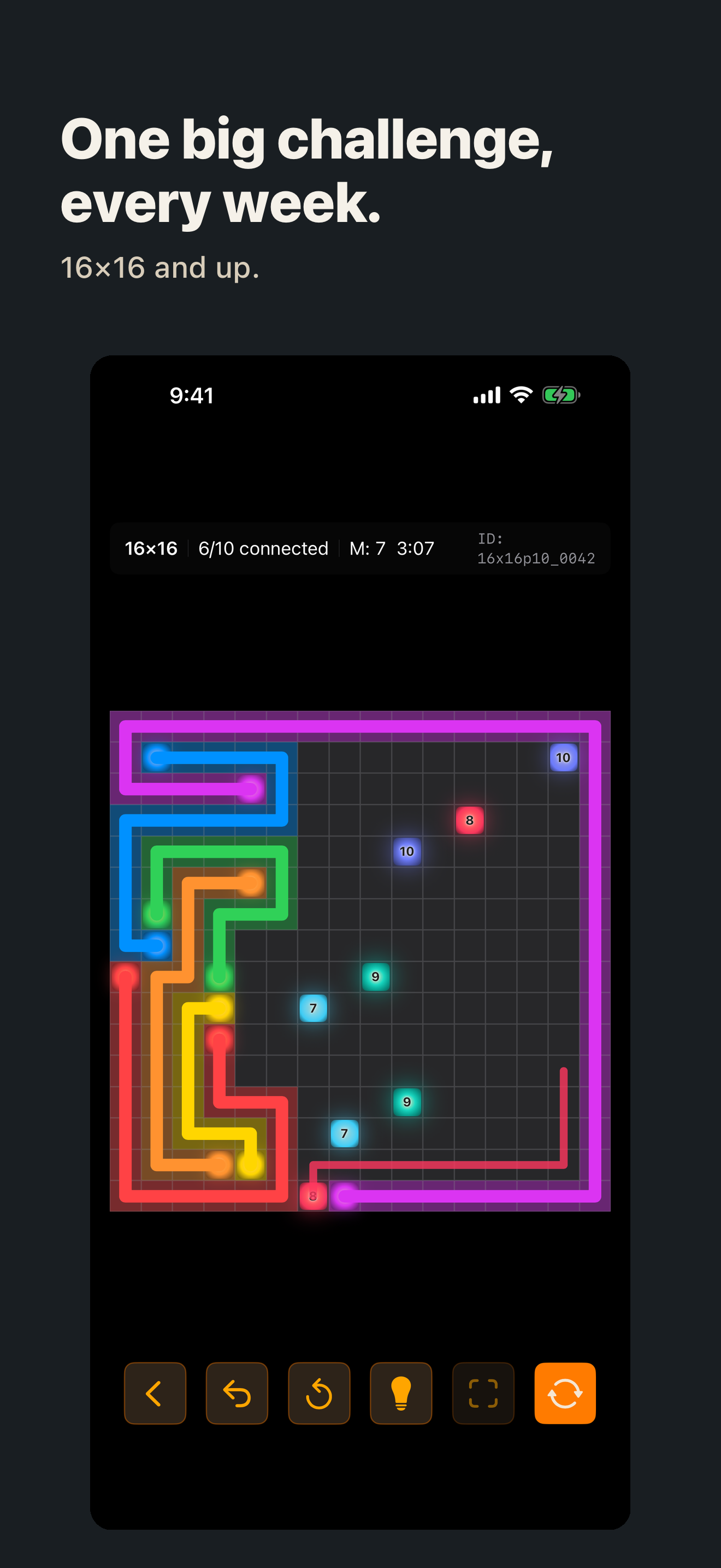 Weekly Challenge — a large 16×16-plus board mid-solve